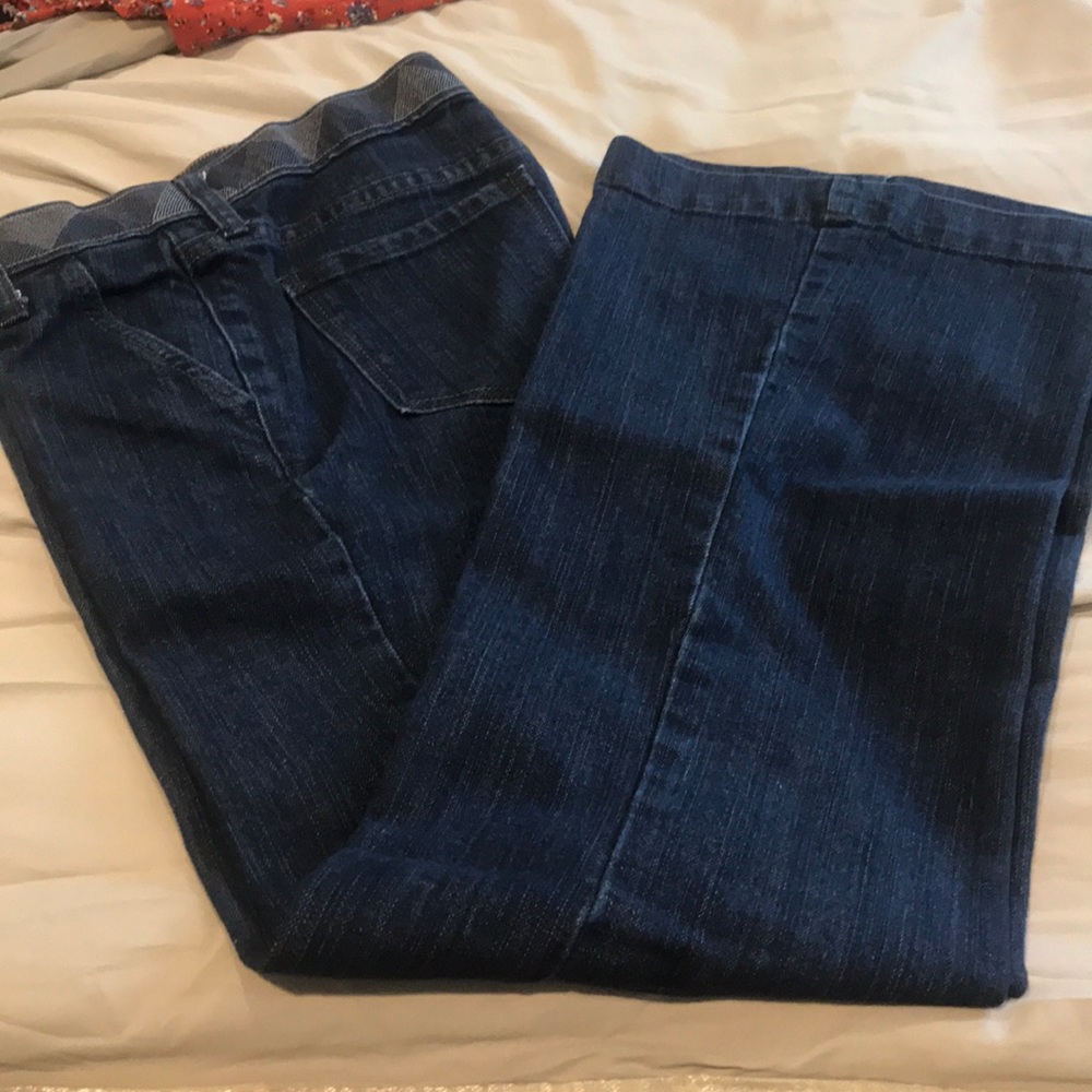 Old Navy flare jeans with stitched design waist
